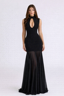 Vestido Longo Com Tule Modern Jholie