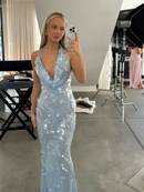 Vestido Longo Azul em Paetê Modern Nayeli