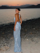 Vestido Longo Azul em Paetê Modern Nayeli