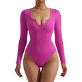 Body Suit Shape Slim Manga Longa com Decote