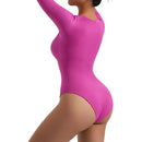 Body Suit Shape Slim Manga Longa com Decote