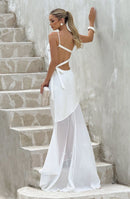 Vestido Longo Cetim Costas Aberta Modern Allure