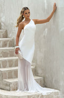 Vestido Longo Cetim Costas Aberta Modern Allure
