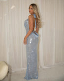 Vestido Longo Azul em Paetê Modern Nayeli